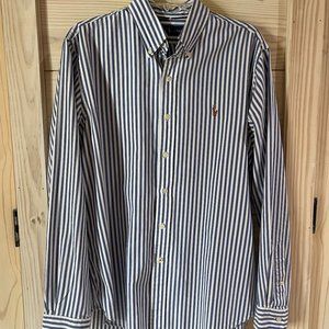 Polo Ralph Lauren Large Blue and White Striped Dress Shirt